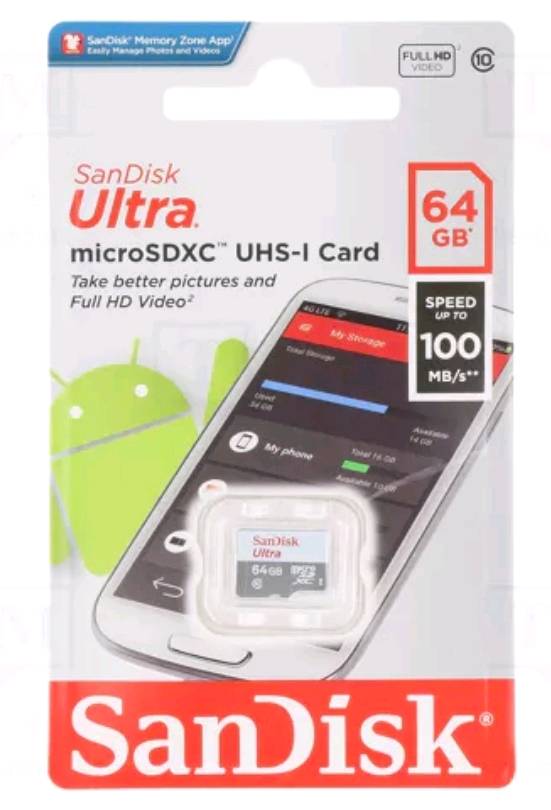 sandisk ultra micro SDXC UHS-I Card
take bitter pictures and full HD video
توصيل محافظات .. مكاني ديالى بعقوبة
*********** واتساب او اتصال
متوفر خمس قطع تاخذهن شلع قلع احسبهن ب ٨٠ الف مع التوصيل
ذاكرة خارجية نوع مايكرو اس دي
متوفر بذاكرة  256 و 64 كيكا بايت   
256 GB = 25،000 IQD
64 GB = 10،000