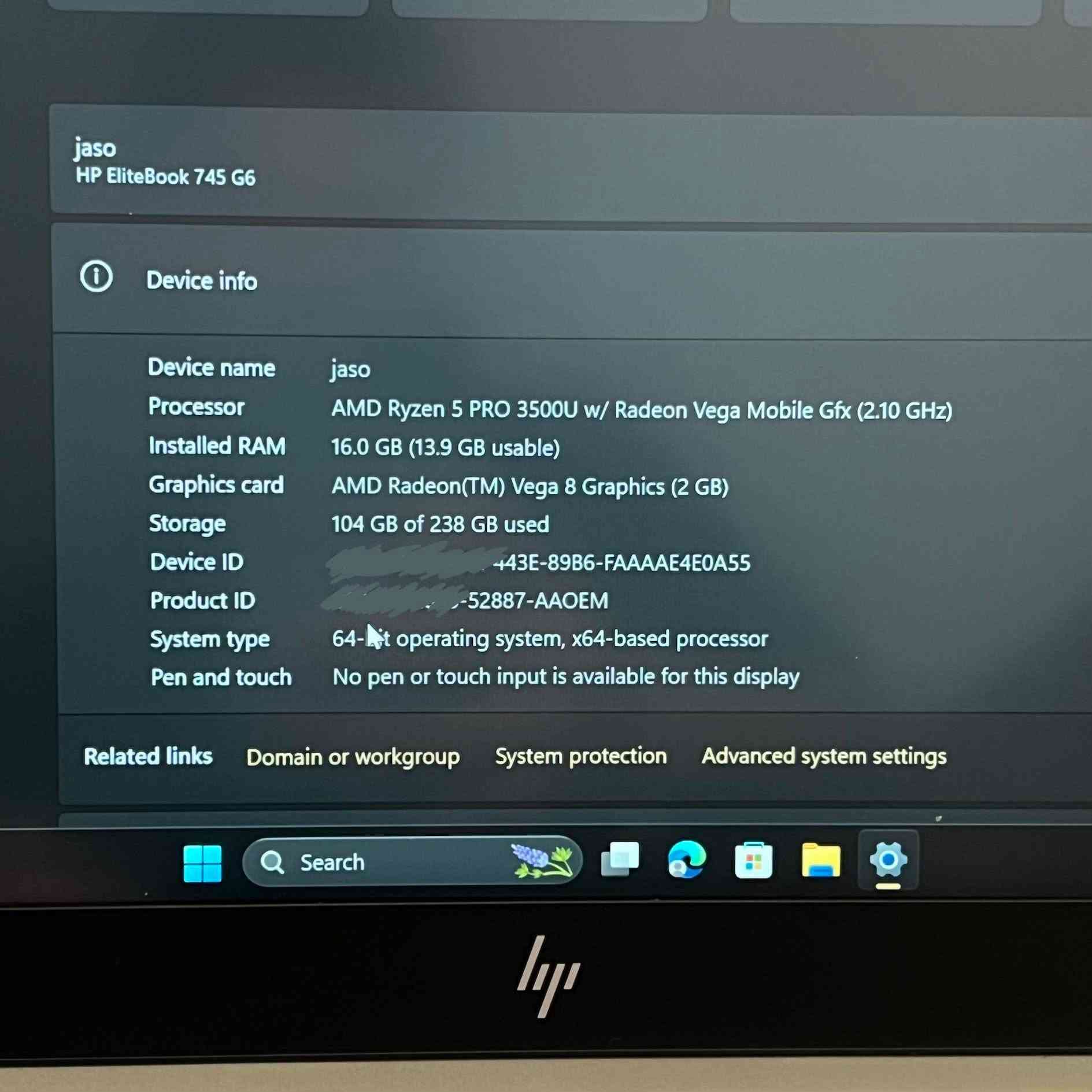 لاب توب HP EliteBook سلم خفيف  للبيع مواصفات
المعالج: AMD Ryzen 5 PRO 3500U (الجيل الثالث).

 الرام: 16GB DDR4.

 كرت الشاشة: AMD Radeon Vega 8 (مدمج - 2GB).

 الهارد: 256GB SSD.

 الشاشة: 14 بوصة FHD.

 النظام: Windows 11 (نظام 64-bit).

منافذ 2 للusb + منفذ HDMI 2.0 + منفذ للسماعة + منفذ لل SIM + منفذ للسماعات + منفذ الشحن 

تشغيل الفيديوهات بصوت عالي وواضح 🔊

تشغيل جميع برامج تعديل الصور 

تشغيل البرامج الهندسية 2d المتوسطة 

السعر (300) الف قفل 

للتواصل ماسنجر


**إذا كنت صاحب هذا الإعلان وتريد حذفه لأي سبب، رجاءا أرسل رسالة إلى الدعم الفني**