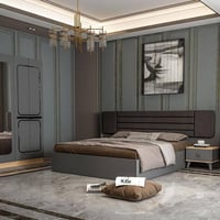 طقم 5 قطع • سرير خشب 200×180 • كنتور 220×210