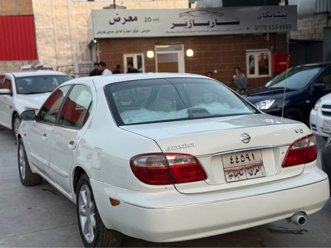 نیسان ماگزیما٢٠٠٢ گێڕ عادی
گێڕو مەکینەوبەشەرت 
حیزام بۆیاخ شانوسەقفی بۆیاخی نیە 
تەنها ١قرچی پێشی هە یە 
توحویل و براوە غرامە بەشەرت
2$غرامەی تیایە دوای معامەلە دەیگێڕمەوە
٤٧$معامەلە 
*********** السليمانية, العراق
