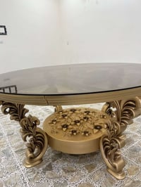 ميز طعام دائري • سطح زجاج ثقيل • الفلوجة