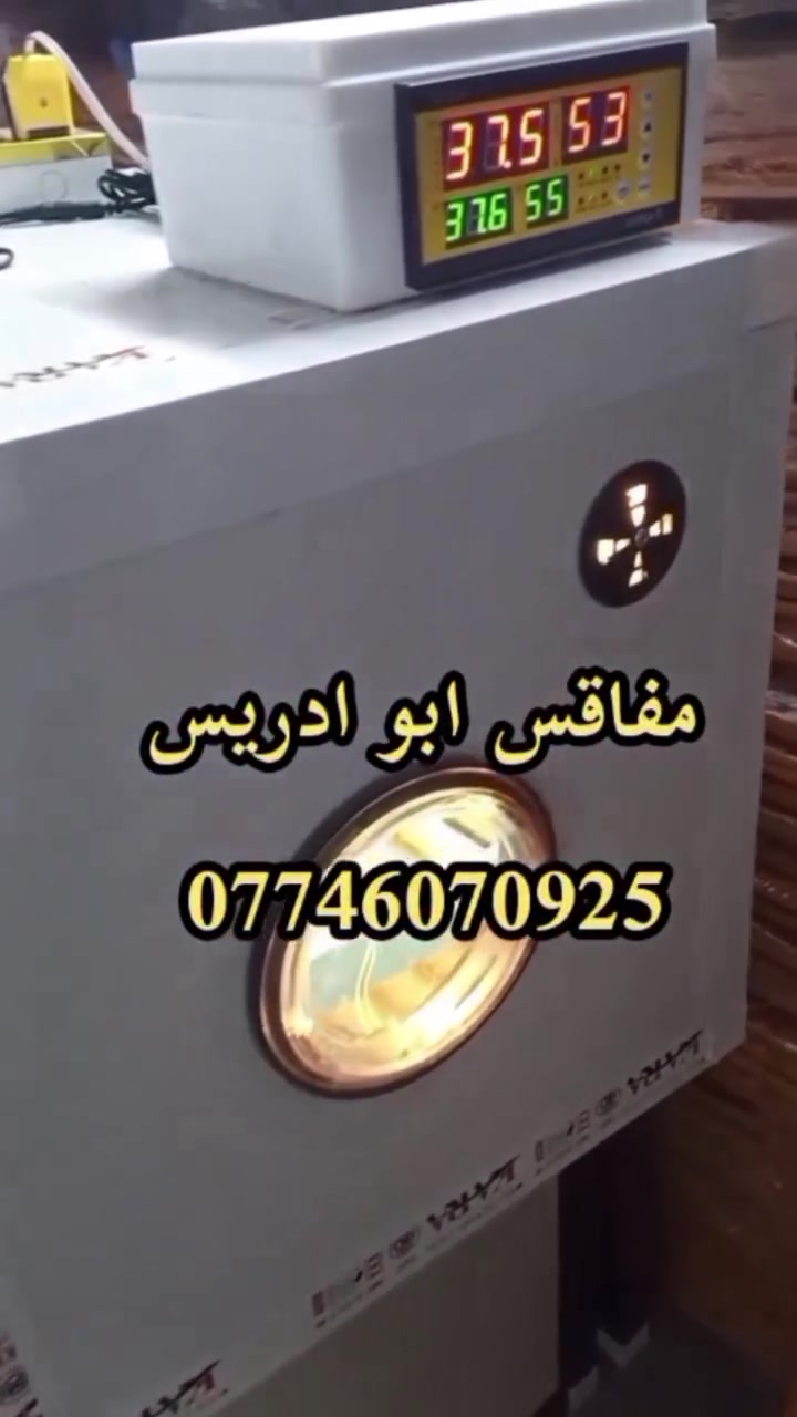 يالله اللهم صل على محمد وال محمد فقاسات جديده من ابو ادريس وحسب الطلب 
 فقاسه المنيوم حجم ٢١٦ بيضه فول اوتوماتيك مع سلتين تفقيس  هديه 
سعر ٣٠٠ الف وتوصيل مجاني
المواصفات 
1-هيكل الفقاسه المنيوم
2-مغلفه بنل عازل 2 سم 
3-متحكم الفقاسه zl فول اوتماتيك حراره ورطوبه وتقليب دبل كارت  الاصلي  
4-الفقاسه بيها  ثلاث قلابات دحرجه شيل كل انواع البيض 
5_صير نظام وجبات
6_الفقاسه معايره بجهاز سويسري جيل رابع (SENSIRION)
7_سله تفقيس عدد 2 هديه
الفقاسه كامله من كل شي ومعايره ومبرمجه يعني بس تخلي البيض مع اتباع تعليماتي 
🟢رجاءا نظام الحجز بعربون والباقي عند الاستلام متعرفني اسال منو ابو ادريس 
الحجز على واتساب ***********‬‏ اوعلى الخاص 
 ✅المصنع ابو ادريس✅
 #فقاسات #مفاقس #مفاقس_ابو_ادريس #توصيل_مجاني #دواجن #صناعه_عراقيه_درجه_اولى
#فقاسات_المنيوم #فقاسات #مفاقس
