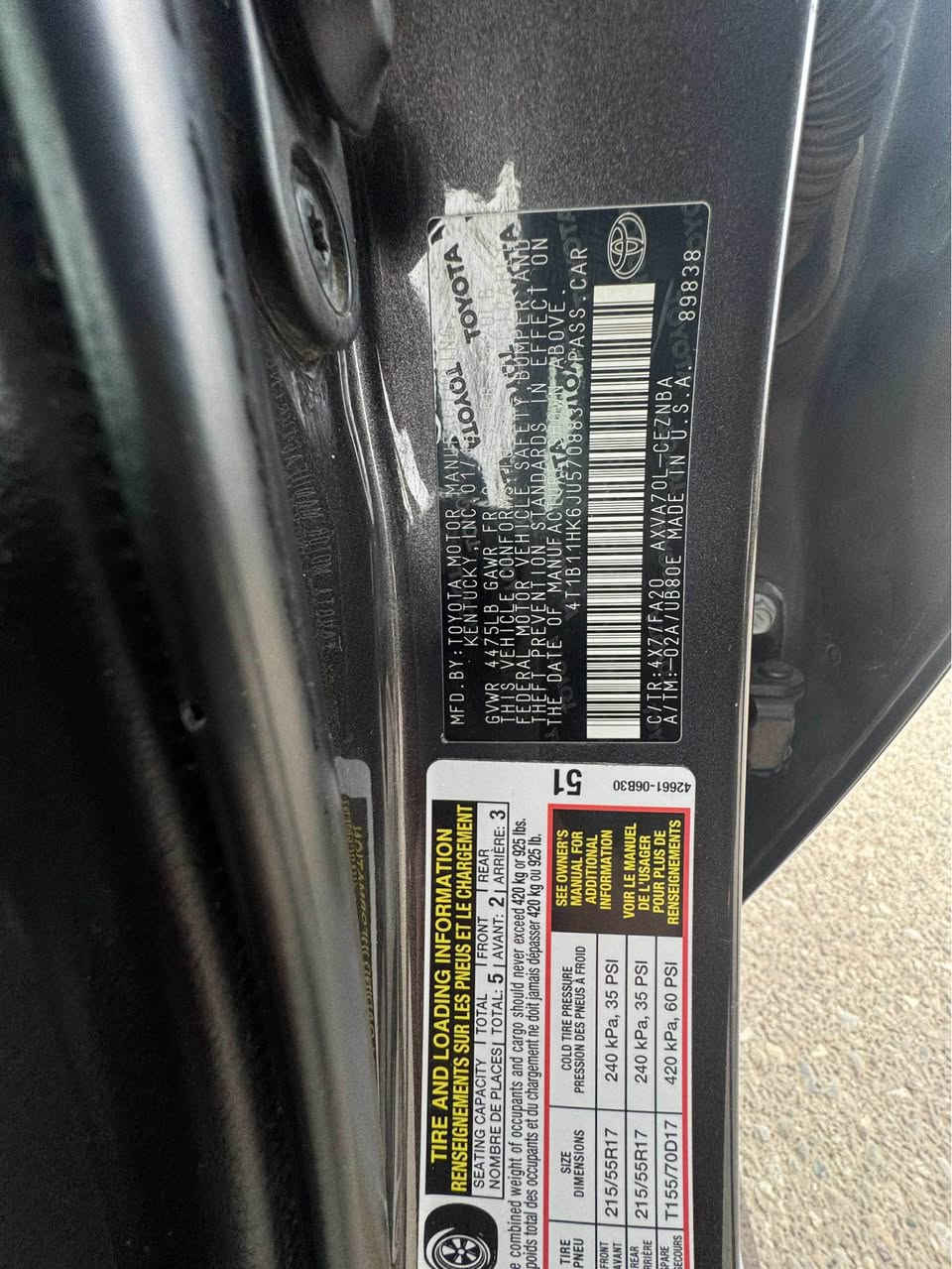 السلام عليكم 
سيارة  للبيع 
نوع سيارة : تويوتا كامري 
موديل : ٢٠١٨ 
مواصفات : LE 
ماشية : ٨٣ الف مايل 
سيارة وارد امريكي بدون حادث طلع قطعتين كلير امريكا باب جاملغ 
بالعراق شبر جاملغ شبر بونيد تعديل بارد 
سيارة بدون دواخل بدون ارباك 
4T1B11HK6JU570883
سيارة واحد يد 
سعر ((١٧٣)) ورقة مجال 
مكان اربيل 
*********** أربيل, العراق
