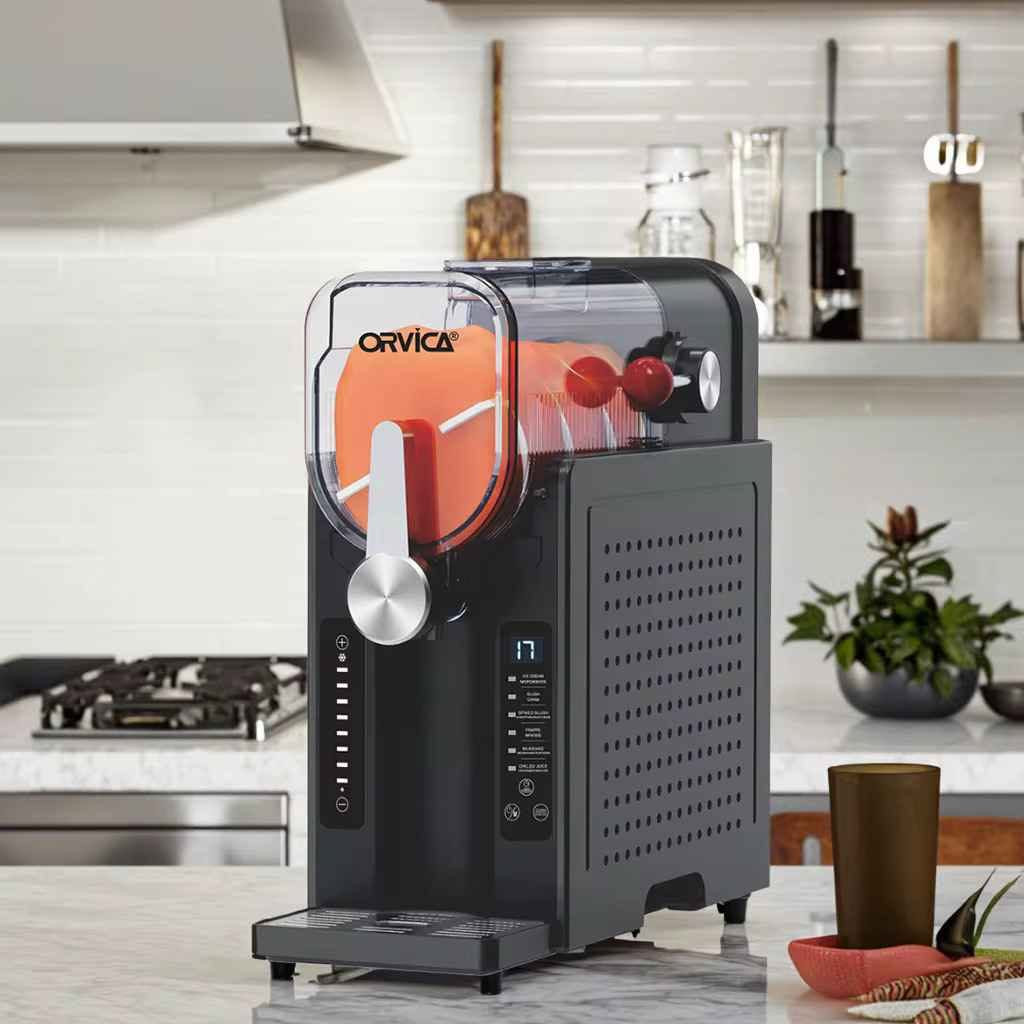 هذه هي علبة ماكينة السلاش والآيس كريم الأوتوماتيكية من ماركة أورفيكا (ORVICA Slushie Machine) موديل ORM-2408B.المواصفات والميزات الرئيسية:الاستخدام (6 في 1): ماكينة متعددة الوظائف مبرمجة مسبقاً بـ 6 إعدادات ذكية لتحضير (الآيس كريم، السلاش، السلاش الغازي، الفرابيه، الميلك شيك، ومبرد العصائر).السعة: خزان يتسع لـ 1.5 إلى 1.6 لتر.الطاقة: مكتوب على العلبة قوة محرك قصوى تصل إلى 2000 واط (مع استهلاك طاقة فعلي للتبريد والتشغيل يبلغ حوالي 150 واط).تقنية التبريد: تعتمد على نظام تبريد داخلي مدمج بـ (كمبريسور) عالي الكفاءة يغنيك تماماً عن الحاجة لإضافة الثلج.الحفاظ على البرودة: مزودة بخاصية الحفاظ على قوام المشروبات مثلجة لمدة تصل إلى 12 ساعة متواصلة.التحكم: شاشة لمس أمامية رقمية (LED) لعرض واختيار الأنماط والتحكم بدرجة الحرارة                                                                                                                    القياسات :-  ارتفاع 38. الطول 36.  العرض 16. بغداد, العراق


**إذا كنت صاحب هذا الإعلان وتريد حذفه لأي سبب، رجاءا أرسل رسالة إلى الدعم الفني**