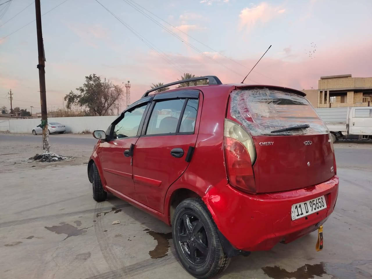 السلام عليكم للبيع او مراوس شيري اي وان مديل١٢ كير اتماتيك محرك مكفول توة مجفت تخم تاير وباتري جديد تبريد يشتغل شاشة رقم الدولي الجديد بغداد وسنوية جديدة  السيارة زينة السعر مناسب ٢٧قفل مو تخابرني اتكلي ٢٥ قفل ٢٧ تحويل نفس ***********
