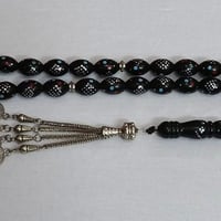 سبحه النارجين الطبيعي أصليه تطعيم 33حبه الحجم 12 الحبه السعر 25الف  تو...