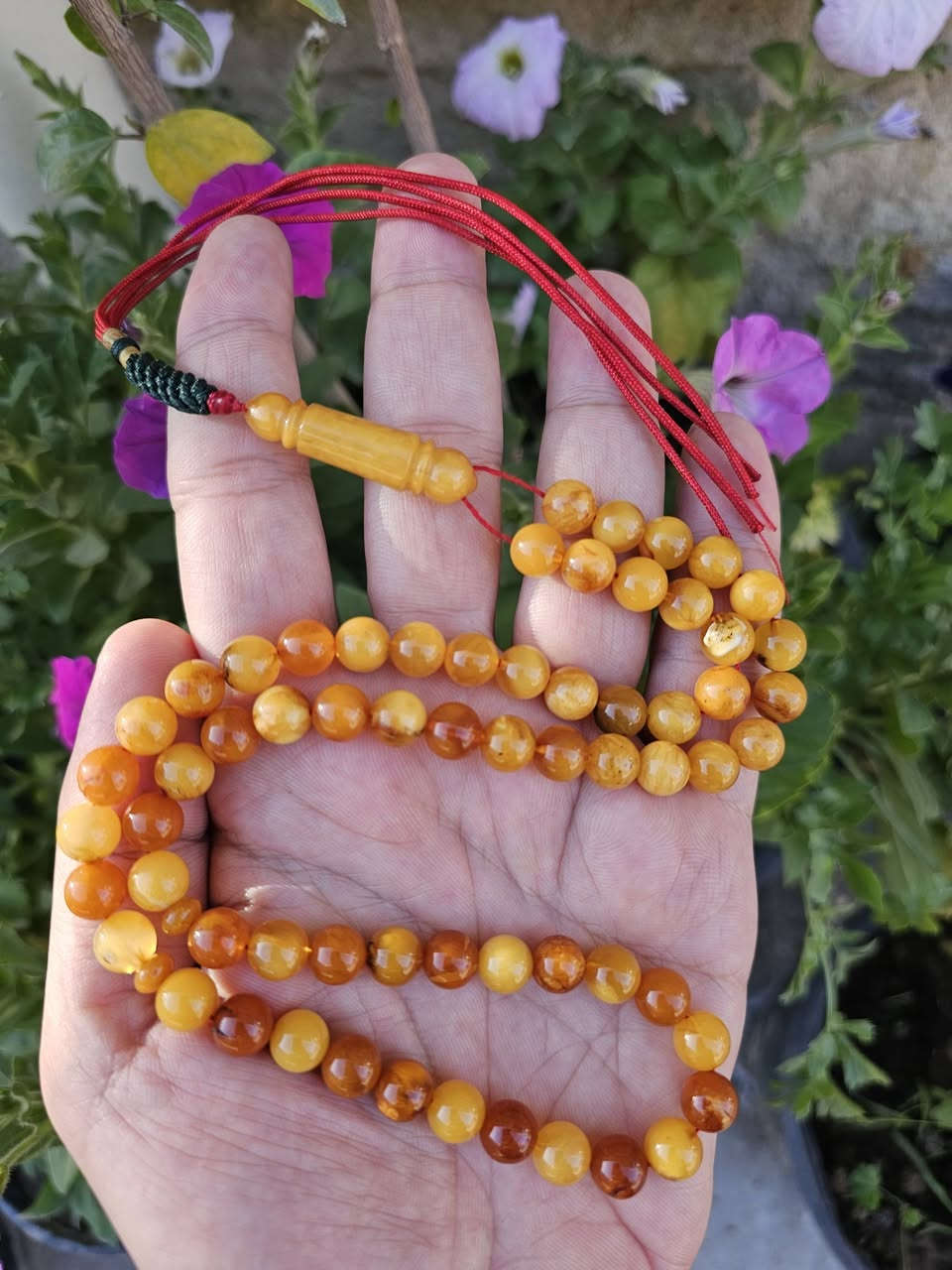 كهرب حر قديم مخزن بولوني حر مكفول 🇮🇩 جبني وعسل حبات ملطخة قليل شوائب شاهد قطعة وحدة🇮🇩 الوزن ٢٣،٥ غرام و٦٣خرزة 🌙🇮🇩 ألسعر جملة تصفية وعرض شهر رمضان الفضيل  🌙 ١٠٠ ألف دينار سعر نصف قيمة الشراء   🌙توصيل مجاني لكل العراق 🇩🇪🇮🇩***********
