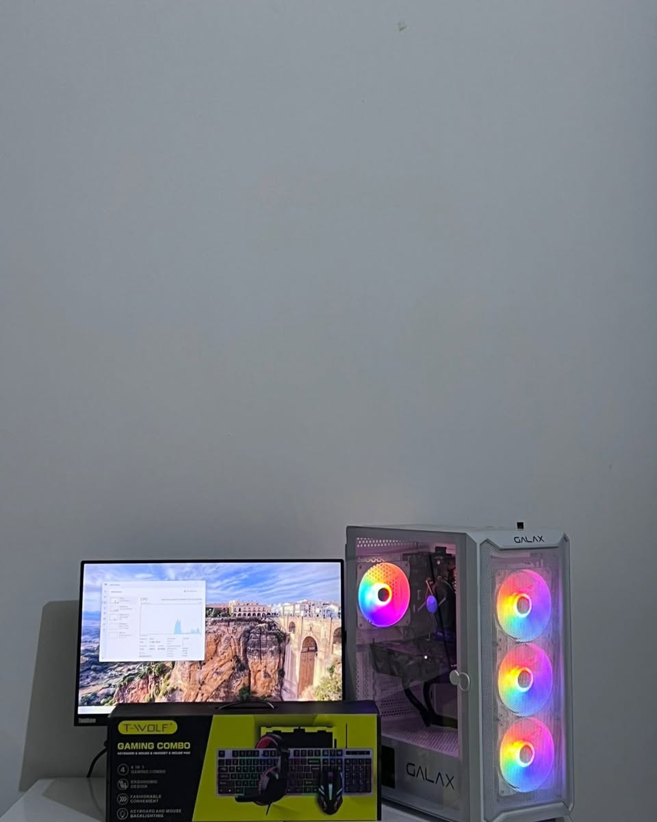 سيتاب كامل

موصفات:
CPU: Intel I5-9400f
Ram: Corsair 2 x 8gb DDR4
M.B: Asus
Storage: 512gb NVME
GPU: ASUS GTX 1660 SUPER
PSU: 1850w Gold 80+
Case: Galax + 4 RGB

شاشه Lenovo 60hz
Keyboard
Mouse
Mouse Pad 
Headphones
كيبل مالت بور 2
Hdmi x1
Wifi


**إذا كنت صاحب هذا الإعلان وتريد حذفه لأي سبب، رجاءا أرسل رسالة إلى الدعم الفني**