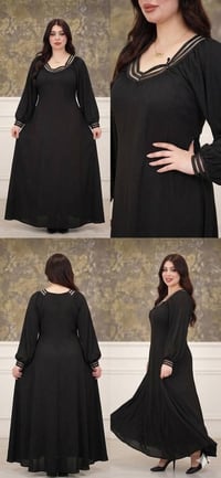فستان • اسود فاحم • فري سايز