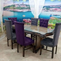 سفرة مودرن • خشب زان أحمر • ٦كراسي ١٩٠×٩٠