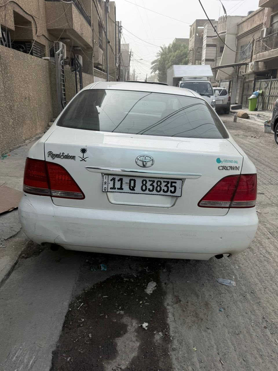 السلام عليكم
شاهينه موديل 2004 رقم بغداد دولي الجديد 
السياره مثل ماموضح بالصور 
كصة قمارة 
بيها خيط تبخير 
الضربه مثل ماموضحها بالصور 
تحويرها فوك وجوه نجف 
السيارة(( 6 ))بصمات 
شاصي ((80)) 
مكينة ((6)) سلندر 
السيارة نصبتها حلوه بس بيها شويه نواقص 
مكان السيارة بغداد تحويل ثاني يوم السيارة اصولية مو (كلك)
***********
