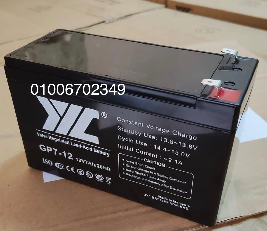 ✨فرصة للتجار وشركات التوريدات
متاح الآن🔥🔥

بافضل الاسعار ✔️✔️

جميع قدرات البطاريات Lead acid 12V 

✨ JYC ✨ 

الماليزي 🇲🇾 الاصلية 

* أقوى وأشهر البراندات المستوردة داخل السوق المصري 

* أحدث تاريخ إنتاج ١/٢٠٢٦  - بالضمان لمدة سنة 

* أسعار تنافسيه 🔥🔥 

متوفر كل قدرات ال12V : 

1.2A & 2.3A & 3.4A & 5A & 7A & 9A & 12A & 18A 

26A & 35A & 40A & 55A & 65A & 75A & 100A & 120A & 150A & 200A 

للتواصل موبايل او واتساب ع الرقم 01006702349

القاهرة. وسط البلد. باب اللوق 

.خدمة الشحن متاحه لجميع المحافظات..


**إذا كنت صاحب هذا الإعلان وتريد حذفه لأي سبب، رجاءا أرسل رسالة إلى الدعم الفني**