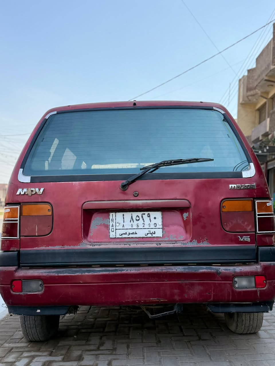 سلام عليكم
سيارة مازدا mpv يابني 1994

محرك 6v 3000 بلاد 

سيارة 7 راكب 

مكانها بغداد 

رقم الماني مشروع وطني 

سعرها 28$
***********
