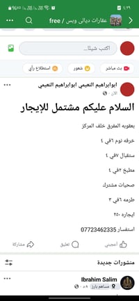 شارع مركز المفرق • شارع مبلط • غرفة واحدة