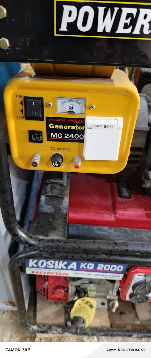 مولد كهربائ بقوه ٨.٥ أمبير
نوع الول روبن صناعة ياباني
نوع الثاني هونده صناعة تايوان
وارد كوري 
جديدة الوك شرط الشفل والفحص 
حجز خاصة أو وتساب ***********
