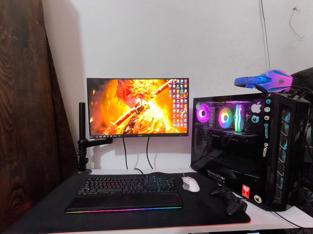 PC للبيع  مشتغلة اقل ال 100 ساعة
1. المعالج (CPU): Intel Core i5-12400F
2. اللوحة الأم (Motherboard): MSI PRO B760M-P DDR4
3. كرت الشاشة (GPU): XFX Radeon RX 6700 XT 12GB
4. الذاكرة العشوائية (RAM): 16GB (2x8GB) DDR4
5. وحدة التخزين (SSD): 1TB NVMe M.2 Bullet
6. المبرد (Cooler): Gammaxx AG400 Cooler 120 RGB
7. مزود الطاقة (PSU): Gigabyte 650W Bronze Plus
8. الشاشة (Monitor): AOC 24" Curved 165Hz 1ms
1250


**إذا كنت صاحب هذا الإعلان وتريد حذفه لأي سبب، رجاءا أرسل رسالة إلى الدعم الفني**