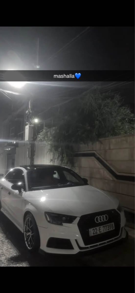 🚗 ﷽

‎🔹 فروشتن یان گۆڕینەوە
🔹 Audi A3 2017 Premium
‎قواترو نیە 
‎سیارەیەکی زۆر تایبەت و شاز، بە دۆخێکی نایاب و پارێزراو ماوە👌
‎🔸 دەرکەی سەکن + سبوغ  لەگەڵ جاملخى سەکن 
‎🔸 تەنها یەک تەعدیل هەیە، بێ ژوری بێ ئارباگ نەتەقیە 
‎🔸 موسفات + پانۆراما 🌤
‎🔸 گوشین جلدی خاوێن
‎🔸 گوشین کارەبایی ⚡
‎🔸 گیجی ئەلیکترۆنی بو بەسترایە
‎🔸 سوکان فول باکیج سبورت بو بەسترایە
‎✔️ ڕادار
‎✔️ ویلی BBS 
‎‏✔️ CarPlay 📱
‎✔️ لایتی پێش و پشت LED
‎✔️ لایتی پێش ستایلی A5 😍
‎✔️ پلاکی Racing
‎✔️ کۆیلی APR
‎✔️ داون پایپ (Downpipe) 🔥
‎ ✔️ بەرمەجەی popan bangs
‎🔸 مەسرووفی زۆر باشی لێ کراوە
‎🔸 هیچ کێشەی نییە، هەموو شتێک بە شەرت ✔️
‎🔸 مەکینە 2.0 توربو (کەپسە نەکراوەتەوە) 💪
‎🔸 سیارەکە زۆر شاز و بەرجاوە، هیچ نوقسیەکی نییە

‎⚠️ تکایە تەنها موشتەری جدی پەیوەندی بکات
‎⚠️ بۆ نرخ نامە بنێرن،  

‎🔄 گۆڕینەوەش دەکرێت بە شتێک کە لە دڵم بێت
‎ژ.م واتس اپ..
0750 485 6895

🚗 ﷽

‎🔹 للبيع أو المراوسة
‎‏🔹 Audi A3 2017 Premium
‎ليست كواترو
‎سيارة مميزة جداً ونادرة، بحالة ممتازة ومحافظة 👌

‎🔸 باب سكن صبغ + مع جاملك سكن
‎🔸 فقط تعديل واحد، بدون ضربات داخلية ولا فتح إيرباقات
‎🔸 موسفت + بانوراما 🌤
‎🔸 مقاعد جلد نظيفة
‎🔸 مقاعد كهربائية ⚡
‎🔸 شاشة إلكترونية (عداد ديجيتال) مبدلة
‎🔸 مقود فل باكج سبورت مبدل
‎✔️ رادار
‎‏✔️ CarPlay 📱
‎✔️ ليتات أمامي وخلفي LED
‎✔️ ليت أمامي ستايل A5 😍
‎✔️ بلاك ريسنغ
‎✔️ كويلات APR
‎✔️ داون بايب (Downpipe) 🔥
‎✔️ برمجة Pop & Bangs

‎🔸 مصروف عليها كثير أربيل, العراق
