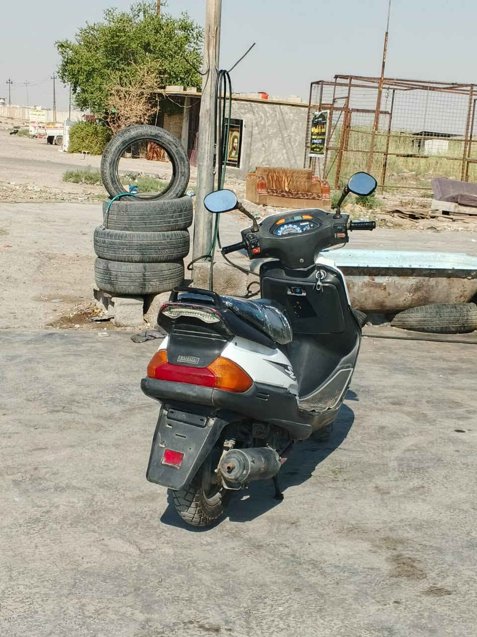 فراشه فضائي تعمير جديد
كلجات جدد 
بانزات جدد 
باتري جديد 
نكرة سلف بكل وقت معدل وشلعه فول 
دراجة كاملة مابيها اي نقص قفل كشن قفل صندوق
دراجة مال جناية نظيفة 
مكاني بعقوبة ، سعر 475 وبيها مجال 
*********** 👉

