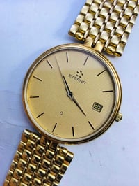 ساعة اتيرنا ( Eterna) كواتز  سويسري اصلي انتاج الثمانيات  تغليف ذهب 10...