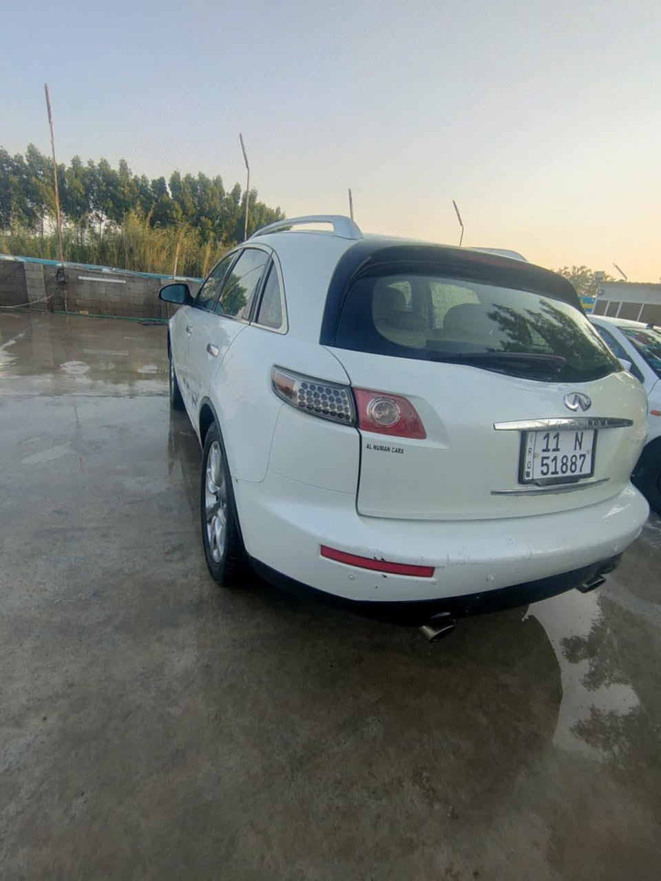 نيسان انفنتي FX35 V6 3500
موديل 2008المرغوب
اللون ابيض خليجيه 
رقم بغداد  
هزة جديدة 2030
سيارة رقم مميز
السيارة بدون ضربة أو حادث 
ليبل واحد من الدعامية للدعامية 
سيارة جديدة بمعني الكلمة 
مواصفاتها معروفة 
كشنات كهرباء تدفئة تبريد 
ستيرن كهرباء 
كشنات ميموري وضعيتين
نظام الصوت بووز 8سماعات
شاشة معلومات وتشخيص العطل 
صندوق شفط 
جام كهرباء اوتماتيك نظام ترحيب 
لايت زنون شركة وتحكم بيه
ويل 20 شركة الأصلي بعده
فور ويل 
كهربائيات شغال كاملة 
سيارة عليهة ادامة جديدة 
صدر امامي جديد
تايرات جدد
كير مكينة مكفولات ممفتوحات 
سيارة على وضع الشركة بلاد جراد فقط بل جنطه مثل ما مبين بل صوره
سيارة بدون حادث فقط باب سايق طخه ***********
