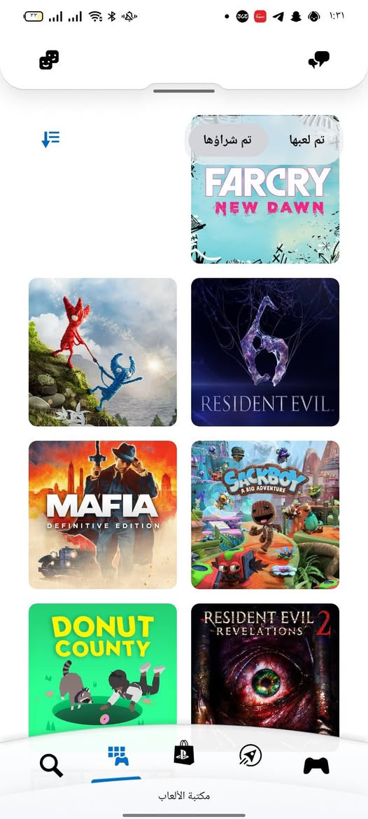 حساب بلي 4/5 للبيع بي هاي الالعاب كدامك 
GTAV
SACK BOY 
Resdint evil6
Resdint evil 2 revolution 
Far cry
Mafia
Unravel 2  سعره 20 قفل ❤️
***********
