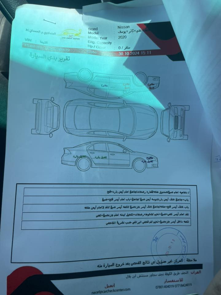 نيسان التما موديل 2020 معوقين  نجف  وكالة 
بال27 تصير حره تداوره باسمك التفاصيل والتقرير بالمنشور  
السعر 110 بيه مجال 
***********
