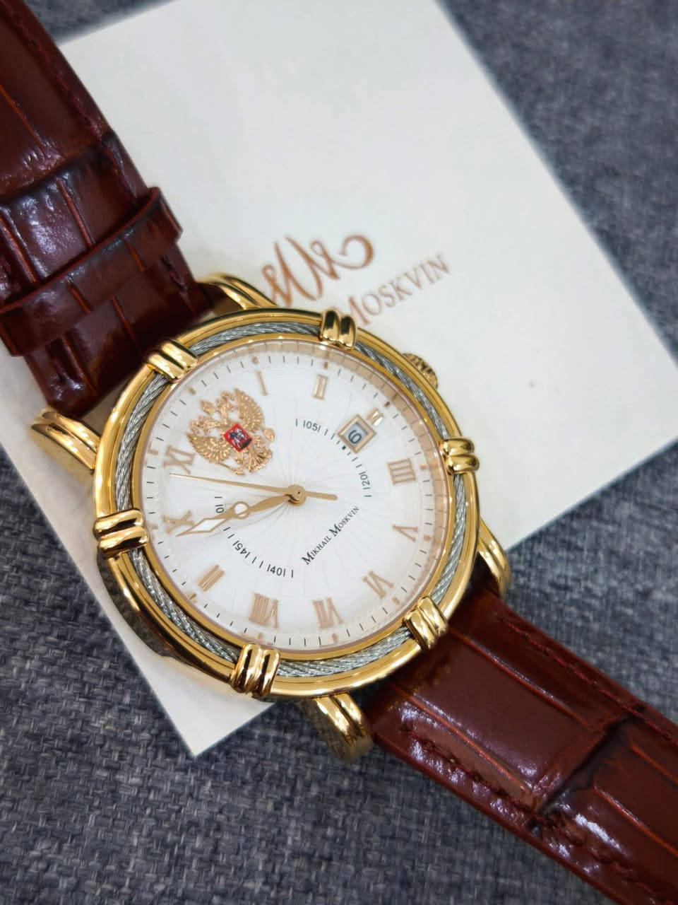 Mikhail Moskvin Russian made 
ساعة ميخائيل موسكفين اوتوماتيك 
روسي أصلي 
جديد غير مستخدم 
كامل ملحقات 
قطر 42
السعر 140$
التواصل واتساب 
***********
