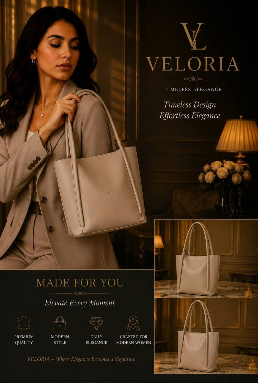 ✨ مرحباً بكم في VELORIA ✨
حيث تلتقي الأناقة بالفخامة في كل تفصيل 🖤
نقدم لكم تشكيلة مختارة من الحقائب النسائية التركية عالية الجودة، بتصاميم عصرية وخامات فاخرة تمنحك إطلالة راقية في كل مناسبة.

السعر 15 الف دينار عراقي
توصيل جميع محافظات العراق 3 الف
للحجز تواصل دايركت 
او الاتصال ***********
