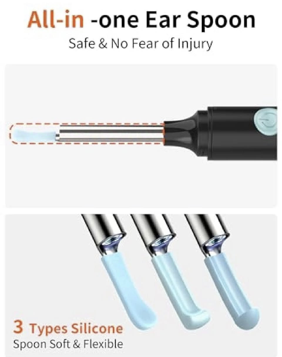منظار الأذن لإزالة شمع الأذن

Earwax Remover Otoscope, Hopefox 5MP HD Wifi Ear Cleaner tpvz

5.OMP WiFi earwax remover: wireless otoscope, don't worry about the cable problem. The WiFi is built inside the small body. 5.0MP lens full HD resolution can provide superior clear image, equipped with silicone ear spoon to make you and children more comfortable and safe in use.

IP67 Waterproof Lens: The lens of our ear endoscope camera has the waterproof protection grade IP67. In daily cleaning, it can be washed with water or wiped with alcohol. Note: only the lens is waterproof, the body machine is not.

Multi-purpose and wide compatibility: the otoscope has a wide range of applications, the wifi ear cleaner otoscope can not only be used to remove earwax, but also to observe other body parts such as nose or throat. Otoscope camera is suitable for adults, children and pets. Perfectly compatible with iOS and Android smartphones or tablets (except Windows)
USB-C Fast Charging The battery capacity of the otoscope ear cleaner is 240mAh, equipped with Type-C charging interface, which can work continuously for about 50 minutes or for about 60 days in standby mode. 
Note: when using for the first time, we recommend fully charging the otoscope before using


**إذا كنت صاحب هذا الإعلان وتريد حذفه لأي سبب، رجاءا أرسل رسالة إلى الدعم الفني**