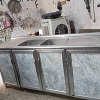 ميز سنك الالمنيوم حوضين للبيع 50 رقم 07801160858