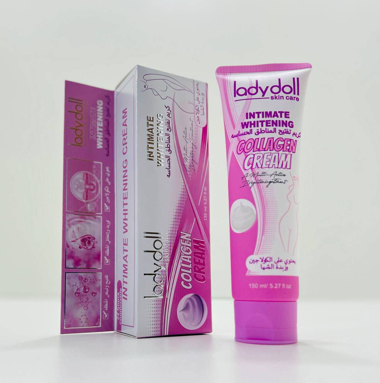 كريم تفتيح المناطق الحساسة بالكولاجين من ليدي دول (Lady Doll Intimate Whitening Collagen Cream):
مصمم خصيصًا لتفتيح وتوحيد لون المناطق الحساسة بلطف وأمان.
التركيبة غنية بالكولاجين وزبدة الشيا لتغذية البشرة وتنعيمها.
يساعد على تقليل البقع الداكنة وتوحيد لون البشرة بفعالية.
مناسب للاستخدام اليومي ولا يسبب تهيجًا أو جفافًا.
المنتج متوفر بحجم 150 مل

قطعة / ١١
قطعتين / ١٦
اذا منتج ثاني ويا :
قطعة / 5
كريم تفتيح المناطق الحساسة بالكولاجين من ليدي دول (Lady Doll Intimate Whitening Collagen Cream):


**إذا كنت صاحب هذا الإعلان وتريد حذفه لأي سبب، رجاءا أرسل رسالة إلى الدعم الفني**