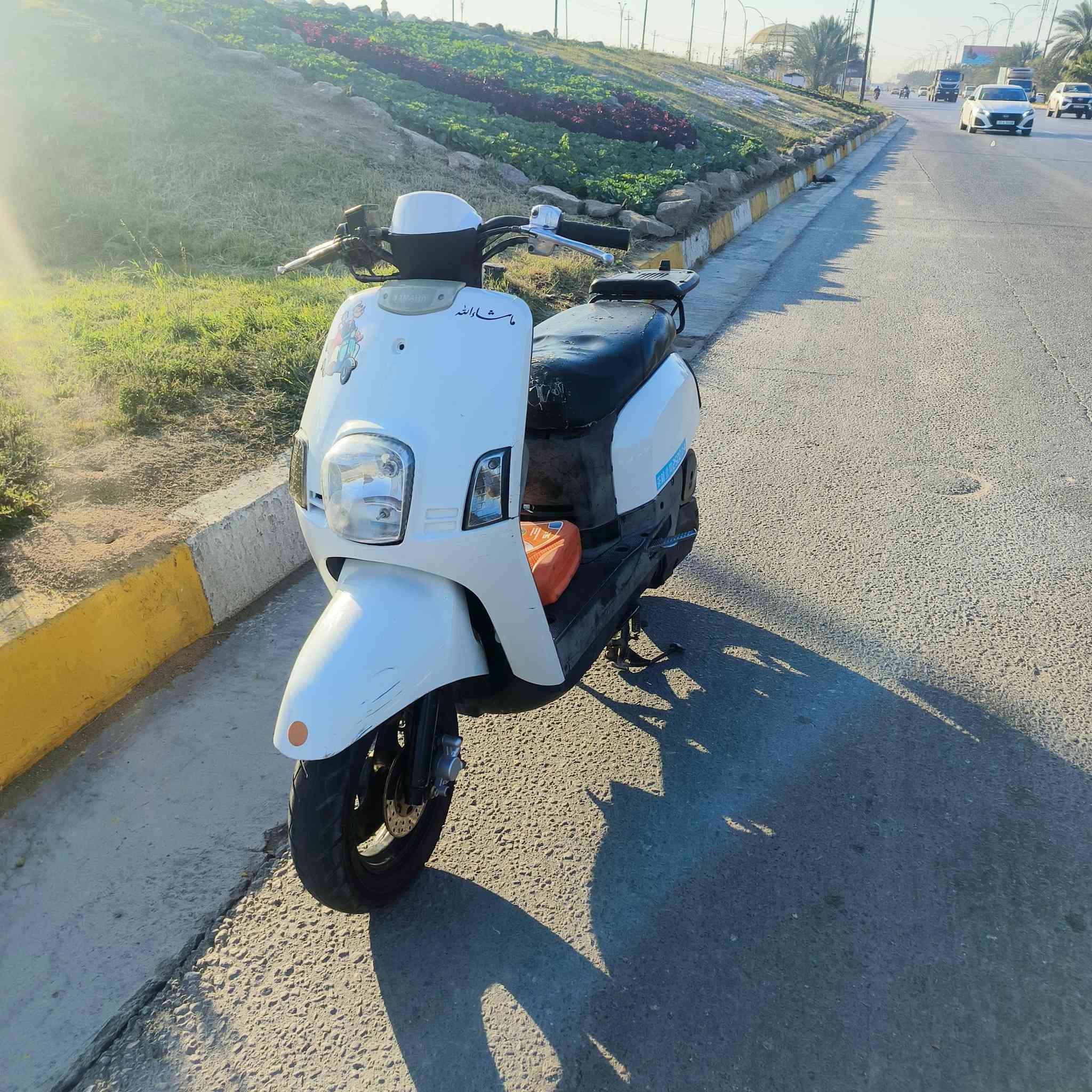 سلام عليكم دراجه بوليسي 2007لون ابيض كفرات بلاديه مصبوغه ابيض مكفوله من سرقه عنوان كربلاء محطه سماء كربلاء سعر 700و بيه مجال ***********
