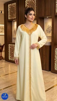 قفطان مغربي • قطني درجه اول • ابيض اوفوايت