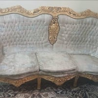 صالون مدهب • ٤ كراسي • كنبه وترابيزه