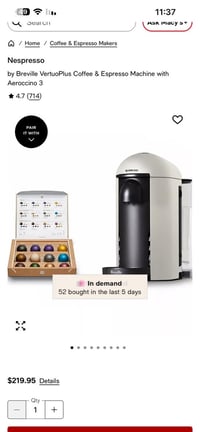 نسپريسو • جديد • ماكنة كبسولات