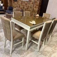 طاولة سفرة • ٦ كراسي • خشب زان