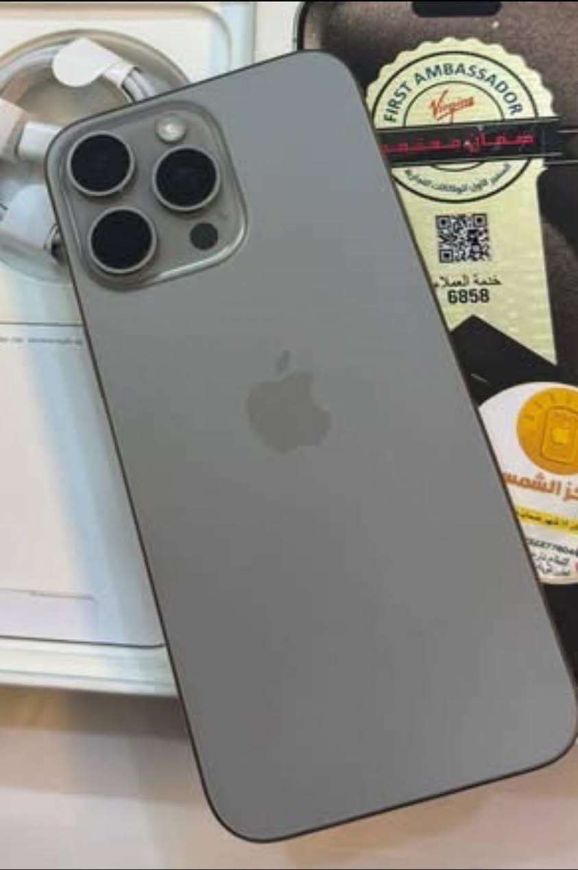 سلام عليكم ايفون ١٥برو ماكس للبيع ذاكره واحد ☝️ تيره يعني ١٠٠٠ بطاريه ٩٧نضافه ٩٥/١٠٠ سعر مليون و١٠٠
هاتف 📞 ***********
