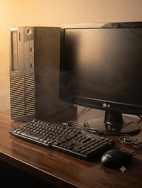 حاسبة كاملة مع شاشة وميز للبيع المواصفات : Ci5 الجيل الرابع RAM 8 GB H...