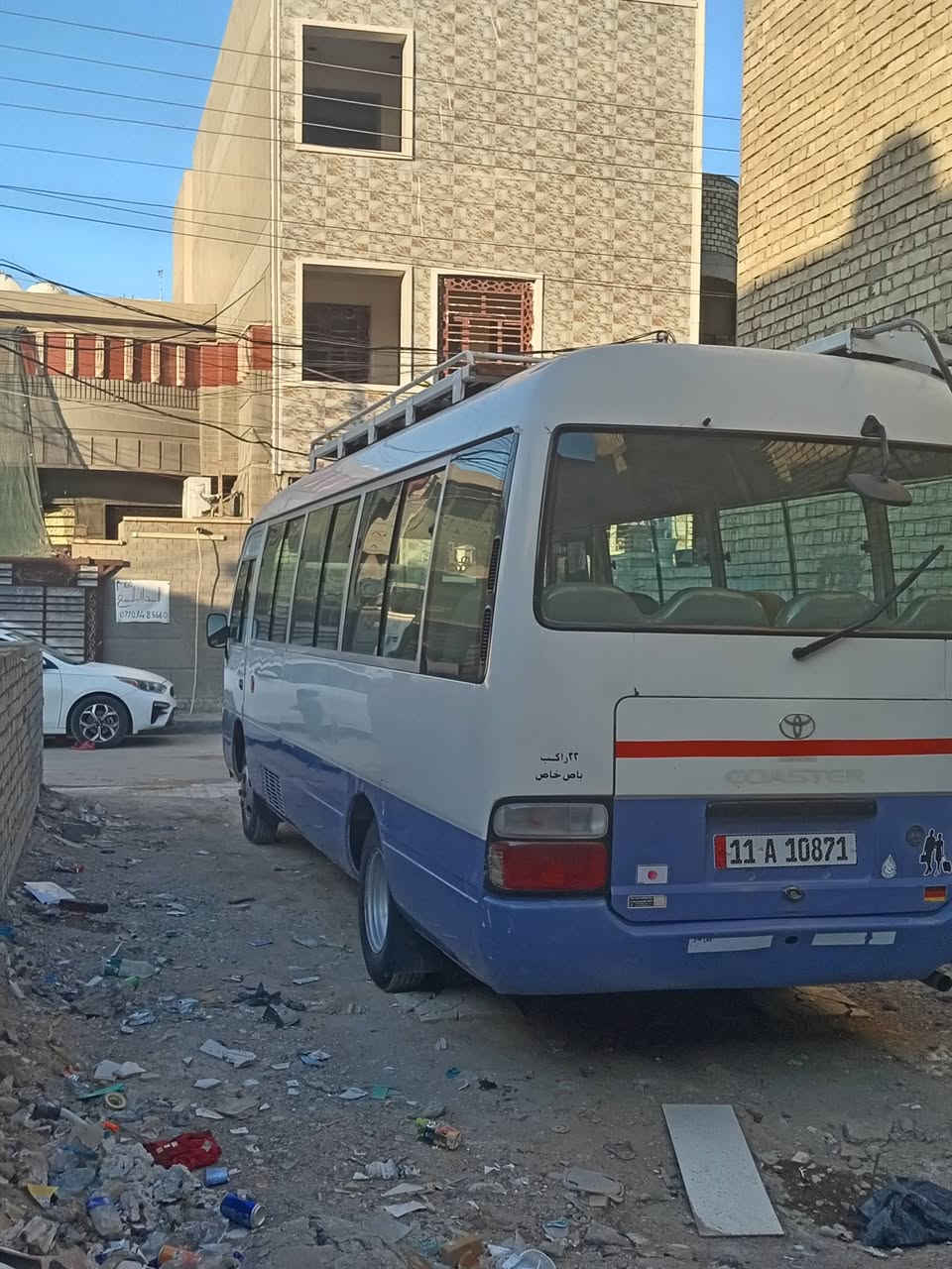 سلام عليكم كوستر مديل 2008 رقم انكليزي مصفره هيئه وغرامات تاخذ صافي قلابي محمور تبريد محور مال بصره السعر 230$ الاستفسار اتصل( ***********  )
