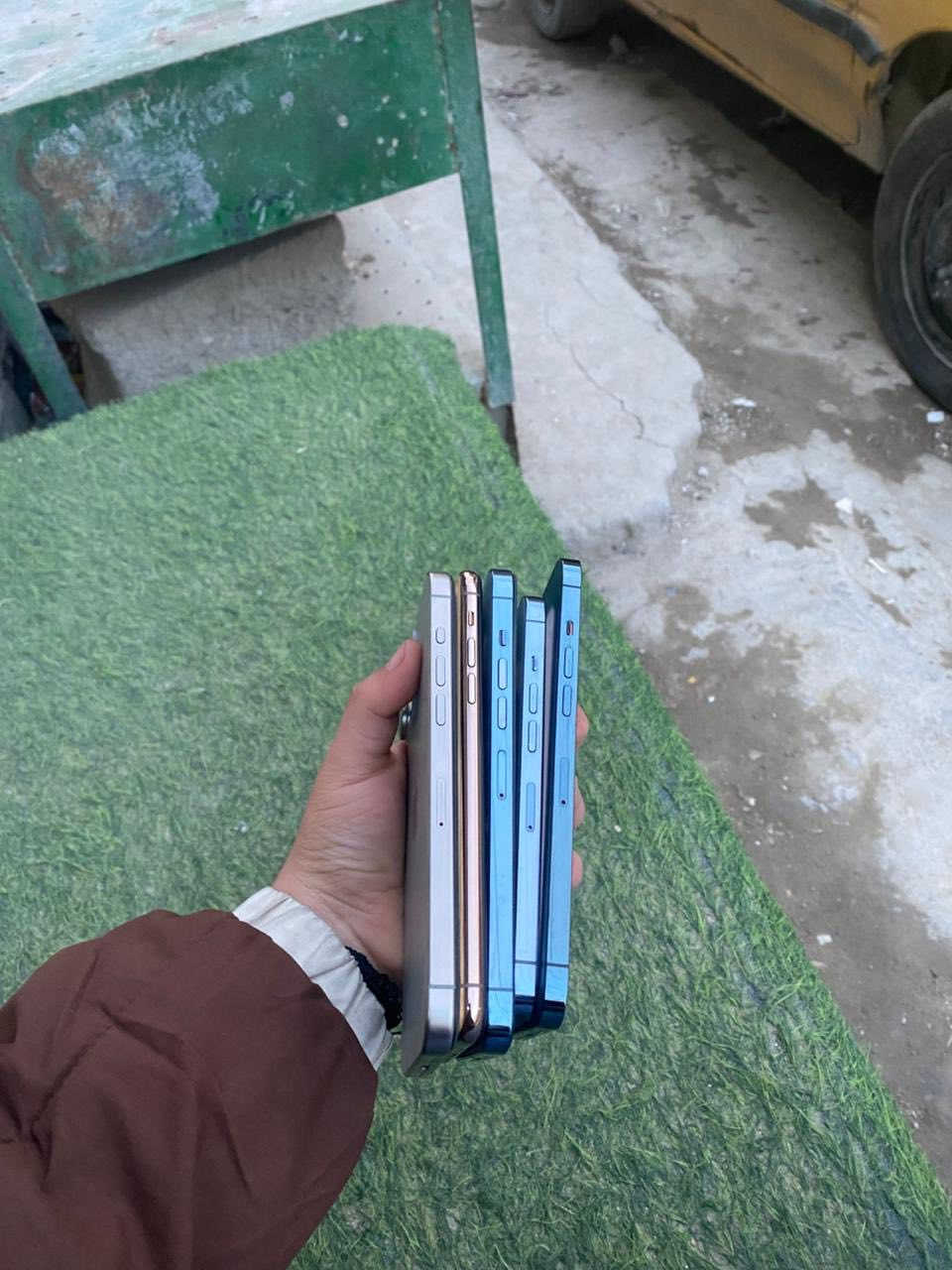 سلام عليكم
أجهزه عدد 5للبيع

الأول 15بروً ماكس

ذاكره256بطاريه100مستبدل

شرق اوسط ماستر AAA

تيتانيوم كله شغال الجهاز  بدون عطل اوًمشكله

كامرات✅اتصال✅سيمكرت✅فيس إيدي✅وأي فأي✅كله شغال بدون عطل اوًمشكله 

  تجي تفحص ع راحتك شاشه 3خيارات مستبدله بيه فطور ناعمه كلش مامبينات السعر600وبي مجال 

الثاني 13برو ماكس

256بطاريه92

ألون البحري جهاز مبدل فقط كامرا 

الباقي كلشي

اتصال ✅سيمكرت✅فيس إيدي✅وأي فاي ✅

مابي اي عطل تجي تفحص ع راحتك مبدل فقط كامرا الباقي مابي شي  السعر 500وبي مجال 

الثالث 13برو  فقط

ذاكره256بطاريه 100مستبدل

كله شغال الجهاز بدون عطل اوًمشكله 

فيس ايدي ✅اتصال ✅سيمكرت✅وآي فاي✅ 

تجي تفحص ع راحتك كامرا رقم 5الواسعه متوقفه الباقي مابي شي 

شاشه 3خيارات مستبدل السعر 375وبي مجال

الرابع١٢برو ماكس

ذاكره 256بطاريه77

ماستر شرق اوسط 

كله شغال كامرات✅اتصال ✅سيمكرت✅فيس ايدي ✅الجهاز لامفتوح. ولا مصلح فقط بي نقطه صغيرونه بلشاشه الباقي مكفول السعر350وبي مجال

الخامس 11برو ماكس

ذاكره256بطاريه100مستبدل بطاريته الاصليه موجوده

ألون الذهبي  كله شغال كامرات✅اتصال ✅سيمكرت✅فيس ايدي ✅كله شغال تجي تفحص ع راحتك شاشه 3خيارات مستبدل السعر 240وبي مجال مكاني بغداد مدينه الصدر راسل واتساب وتدلل ***********
