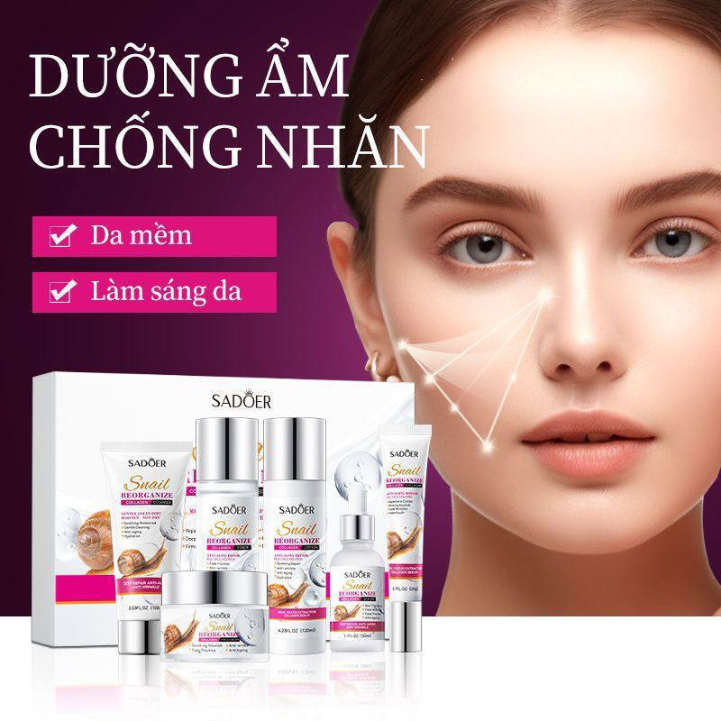 ✨ مجموعة الحلزون الأصلية من SADOER ✨
دللي بشرتج بأقوى عناية متكاملة حتى تحصلي على بشرة صافية ومشرقة 😍  

💧 الفوائد:  
✔️ ترطيب عميق يدوم طول اليوم  
✔️ توحيد لون البشرة وتفتيحها 🤍  
✔️ تقليل الخطوط الدقيقة والتجاعيد  
✔️ يمنح البشرة نعومة ولمعان طبيعي  
📦 المجموعة الكاملة تحتوي على:  
غسول + تونر + سيروم + كريم + لوشن + كريم عين  
🌸 مناسبة لكل أنواع البشرة  
🌸 مثالية للاستخدام اليومي  
✨ خلي بشرتج تلمع وتستعيد شبابها عنايه بلبشره


**إذا كنت صاحب هذا الإعلان وتريد حذفه لأي سبب، رجاءا أرسل رسالة إلى الدعم الفني**