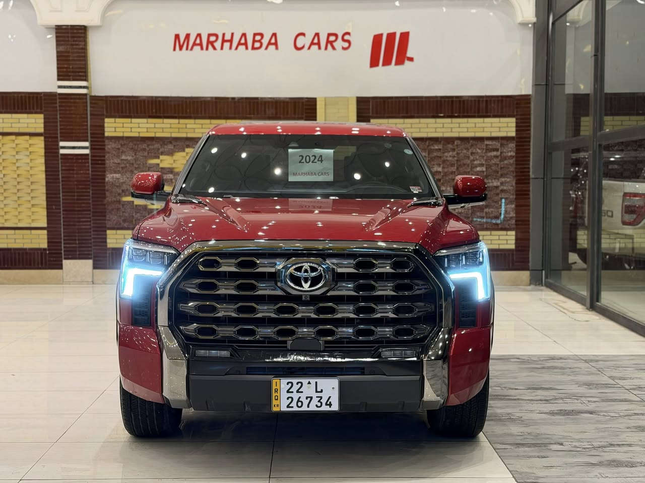 MCA IRAQ 
——————————
BRAND : TOYOTA TUNDRA
CLASS : PLATINUM
ENGINE : V6 - 3.4T - 4x4
STATUE : NO PAINT بدون صبغ 
YEAR : 2024
PRICE : 46.000 $
COUNTER :  24.000 MILE
IMPORTING : وارد امريكي 
ADRESS : Erbil , أربيل شارع ١٠٠م صف دائرة گمرگ
FOR IFORMATION CALL US :
MARHABA CARS 
 📞 : ***********
📞 : ***********
