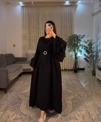 فستان نسائي • لنن ملكي • اسود فاحم