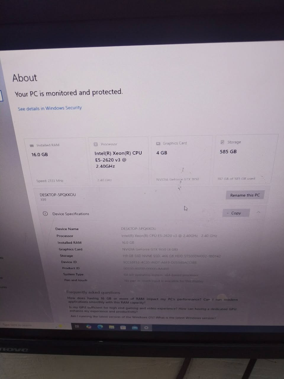 Xion 2620 V3 سلام عليكم حاسبه كامله شاشه كيبورد وموس وسماعه 325 الف وبيها مجال
كرت GTX1660. 4G
,رام 16DDr 
M. 2.    120
HHd.500
بور 550.  Mass ***********
