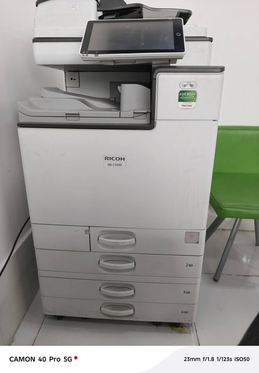 طابعه ريكو  أخو جديد نضيفه
شاشة لمس الوان 
وجهين 
سكنر
فيدر
A3, A4, A5


**إذا كنت صاحب هذا الإعلان وتريد حذفه لأي سبب، رجاءا أرسل رسالة إلى الدعم الفني**