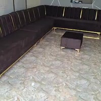 كنب اسود • اسفنج اكسترا • مع كوشات