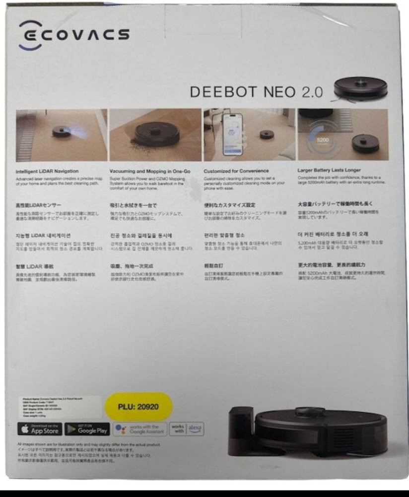 مكنسة Ecovacs DEEBOT NEO 2.0:
المميزات الرئيسية
تعد هذه المكنسة ترقية للإصدار الأصلي، وتتميز بقدرات تنظيف ذكية تشمل:
قوة شفط 5000 باسكال: توفر قوة شفط عالية للتعامل مع الغبار، الفتات، وشعر الحيوانات الأليفة.
وظيفة مزدوجة (كنس ومسح): تقوم بالمكنسة بالكنس والمسح في وقت واحد، مع خاصية التعرف التلقائي على السجاد لتجنب تبلله وزيادة قوة الشفط عند تنظيفه.
نظام ملاحة LiDAR: يستخدم تقنية Smart Navi 3.0 LDS لرسم خرائط دقيقة للمنزل وتخطيط أفضل مسار للتنظيف في الوقت الفعلي.
بطارية قوية: سعة 5200 مللي أمبير توفر مدة تشغيل تصل إلى 180 دقيقة بشحنة واحدة.
تحكم ذكي: يمكن التحكم بها عبر تطبيق ECOVACS HOME، كما تدعم الأوامر الصوتية من خلال Google Assistant وAmazon Alexa. بغداد, العراق


**إذا كنت صاحب هذا الإعلان وتريد حذفه لأي سبب، رجاءا أرسل رسالة إلى الدعم الفني**