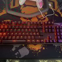 كيبورت ميكانيكي هايبر إكس سويج زرق كرتون موجودة كاملة ملحقات  السعره 3...