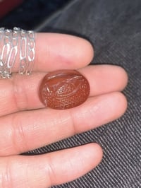 عقيق مشمشي • منحوت يدوي • يا حسين