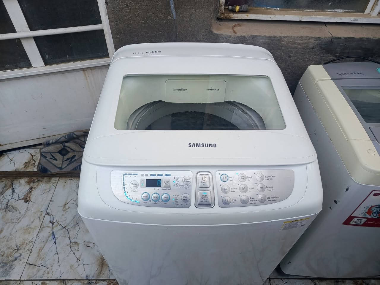 غسالة نوع سامسونك اخت الجديده استخدام قليل جدا بدون اي تصليح عالفحص حجم 13 كيلو تحتوي على 9 برامج غسل من ضمنها بطانيات جاهزة مع خراطيم الماء دخول وخروج السعر 200 الف مكانها حلة نادر مقابل محطة العرفان *********** يوجد توصيل داخل الحلة فقط 10 الف
